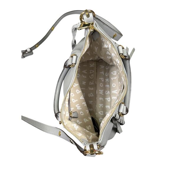 Aimee Kestenberg Chakra Satchel Crossbody Bag Purse Whipstitch Fringe Leather - Picture 8 of 11